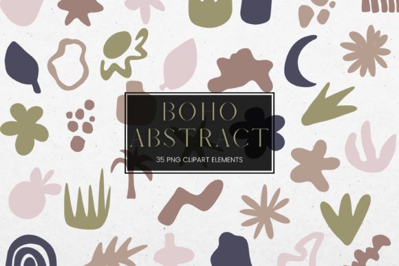 Abstract Boho Clipart and Bohemian Clipart: A Creative Tool for Modern Designers