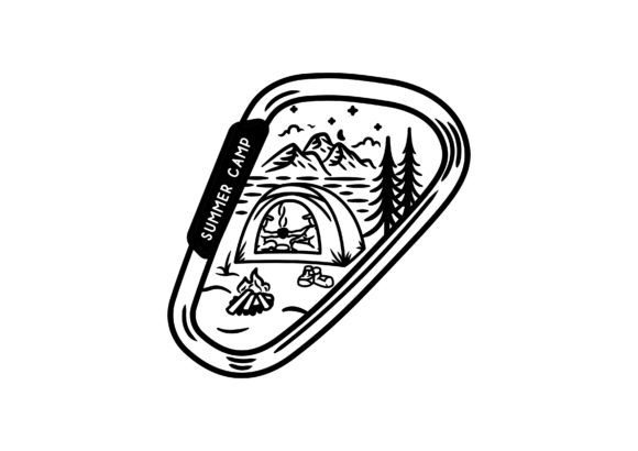 Adventure Badge Logo Mountain Camping