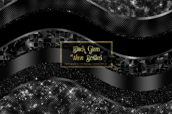 Black Glam Wave Borders