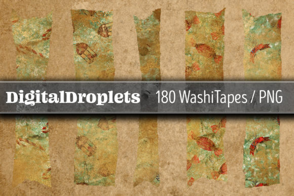 Golden Christmas Papers V2 180 Washi