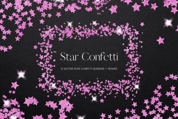 Pink Star Confetti Frames: A Creative Tool for Designers and Enthusiasts