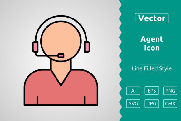Vector Agent Filled Outline Icon