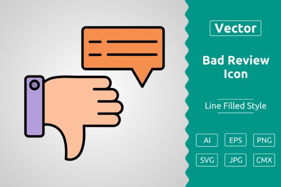 Vector Bad Review Filled Outline Icon – A Versatile Design Asset for Your Projects
