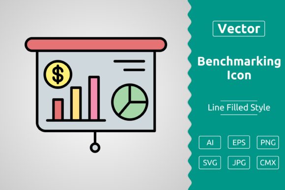 Vector Benchmarking Filled Outline Icon