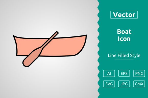 Vector Boat Filled Outline Icon: A Versatile Asset for Design and Workflow