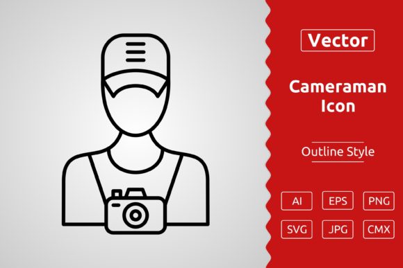 Vector Cameraman Outline Icon