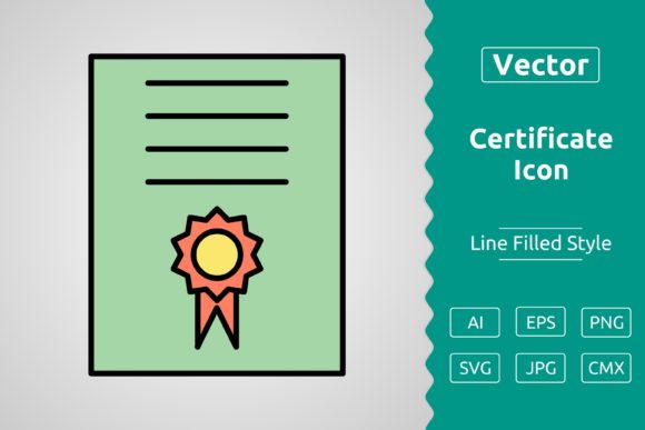Vector Certificate Filled Outline Icon: A Versatile Tool for Modern Design