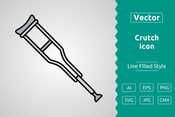 Vector Crutch Filled Outline Icon: A Versatile Tool for Designers and Creators
