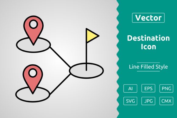 Vector Destination Filled Outline Icon: A Versatile Tool for Design and Workflow