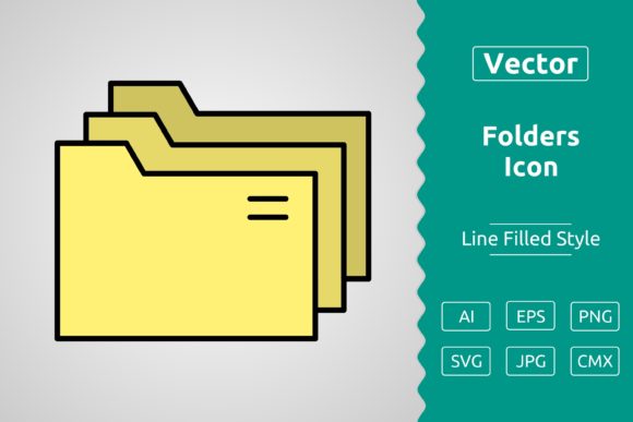 Vector Folders Filled Outline Icon: A Versatile Asset for Designers and Creators