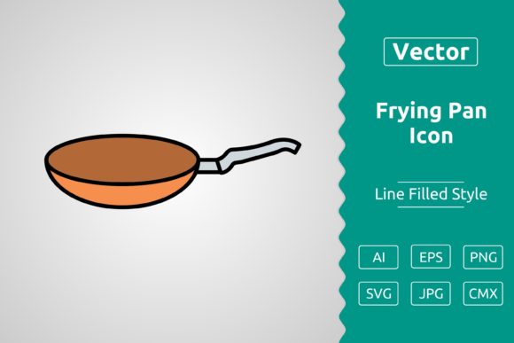 Vector Frying Pan Filled Outline Icon: A Versatile Tool for Designers and Creators