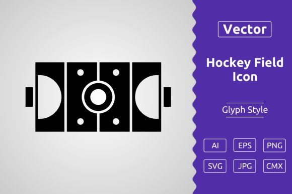 Vector Hockey Field Glyph Icon