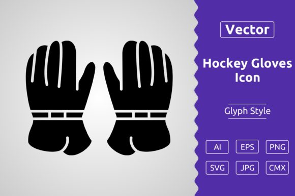 Vector Hockey Gloves Glyph Icon: A Versatile Resource for Designers and Creators