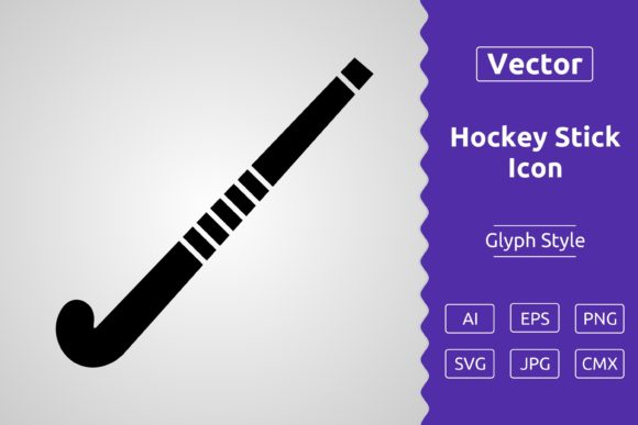 Vector Hockey Stick Glyph Icon: A Versatile Tool for Designers and Creators
