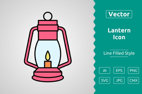 Vector Lantern Filled Outline Icon: A Versatile Design Asset for Modern Projects