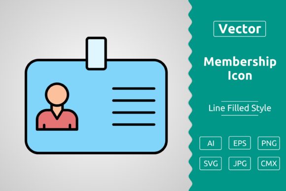 Vector Membership Filled Outline Icon: A Versatile Design Asset for Modern Projects