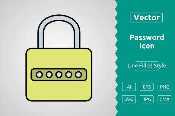 Vector Password Filled Outline Icon