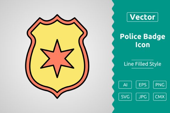 Vector Police Badge Filled Outline Icon: A Versatile Tool for Designers and Creators