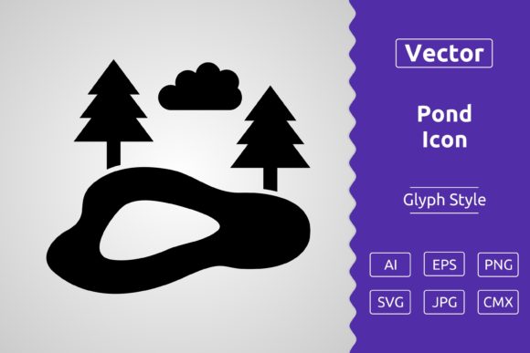 Vector Pond Glyph Icon: A Versatile Resource for Creative Professionals