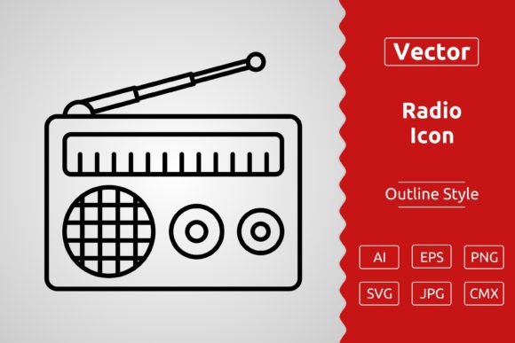 Vector Radio Outline Icon: A Versatile Design Asset for Modern Projects