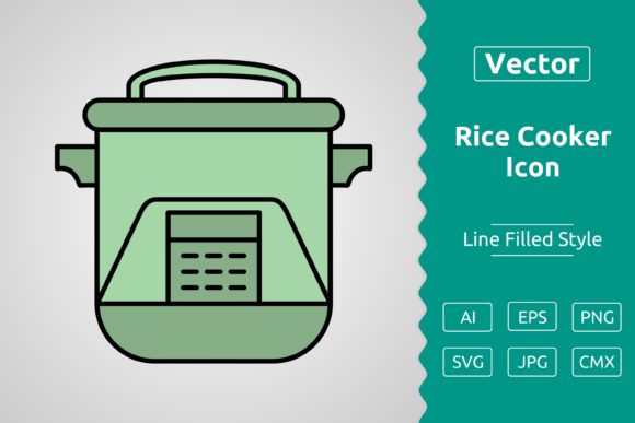 Vector Rice Cooker Icon for Creative Projects