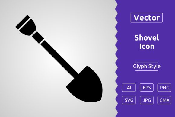 Vector Shovel Glyph Icon: A Versatile Tool for Designers and Creators