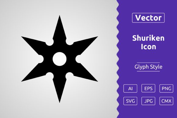 Vector Shuriken Glyph Icon: A Versatile Design Asset for Modern Projects