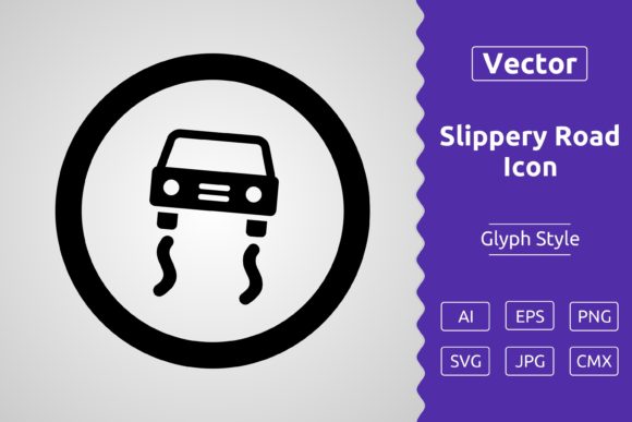 Vector Slippery Road Glyph Icon: A Versatile Tool for Designers and Creators