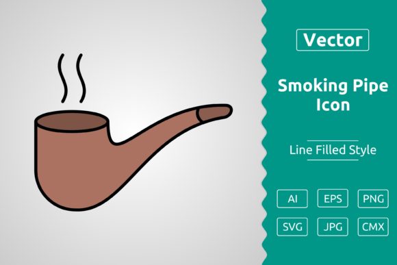 Vector Smoking Pipe Filled Outline Icon: A Versatile Tool for Designers and Creators