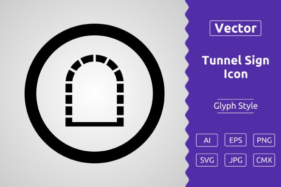 Vector Tunnel Sign Glyph Icon