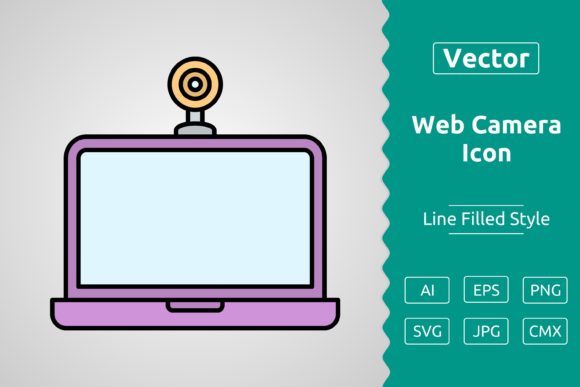 Vector Web Camera Filled Outline Icon